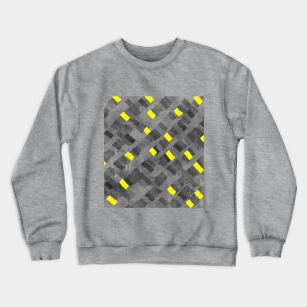 Grey and Yellow grunge textured collection Crewneck Sweatshirt by jen28